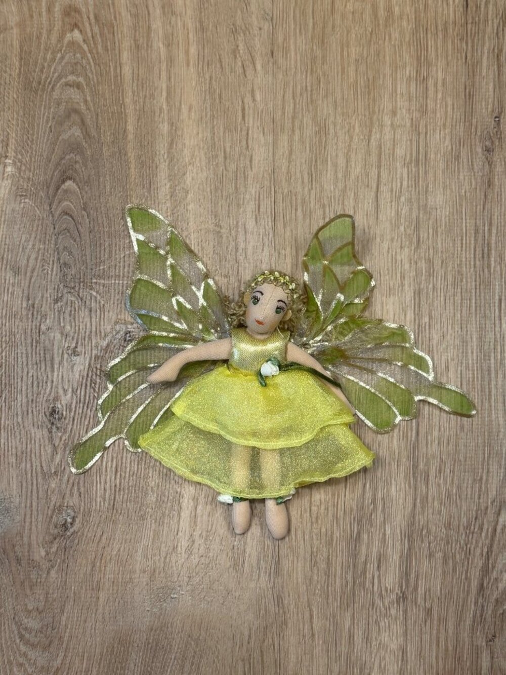 Folkmanis Flower Fairy Finger Puppet Plush Yellow Retired Fantasy Woodland Puppe